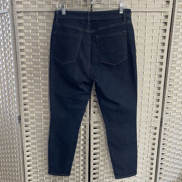 Loft CURVY HIGH-WAIST SKINNY ANKLE Jeans Size 29/8 Medium Wash Blue Stretch EUC - Picture 2 of 10